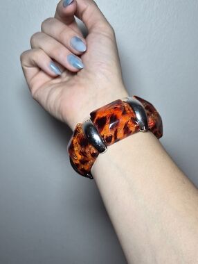 Amber Tortoiseshell Chunky Stretch Bracelet